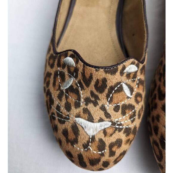 Cliffs By White Mountain Flats Size 8 Roar Leopard Cat Face Shoes Ballet Flat - Picture 12 of 13